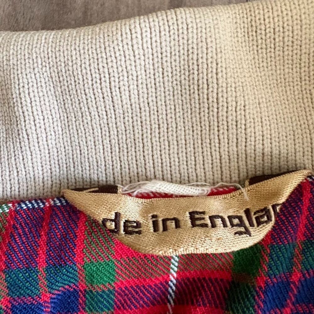 Vintage Baracuta G9 Harrington Jacket Men's Size M Cream Cotton Tartan England - Picture 4 of 8